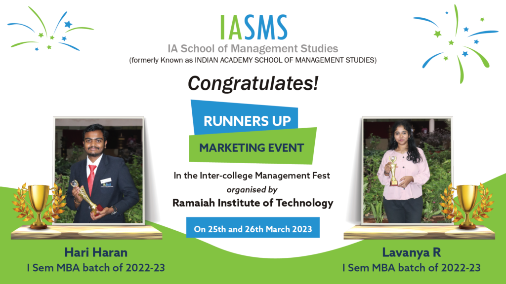 Marketing Event Runner-up-Indian Academy School of Management Studies