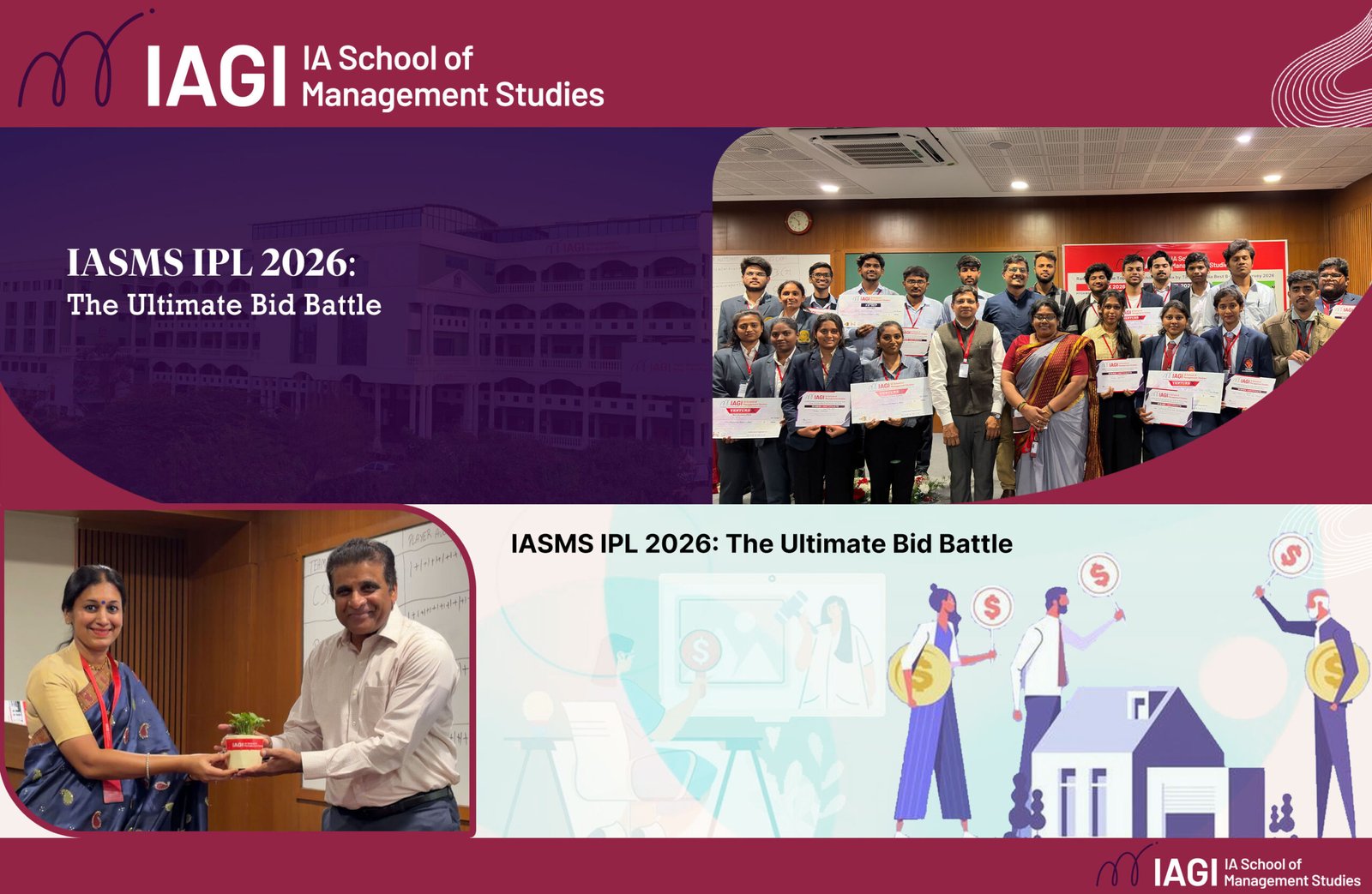 IASMS IPL 2026 bid battle event with students participating in auction simulation
