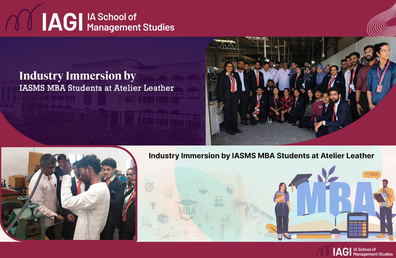 IASMS MBA students during industry immersion visit at Atelier Leather facility
