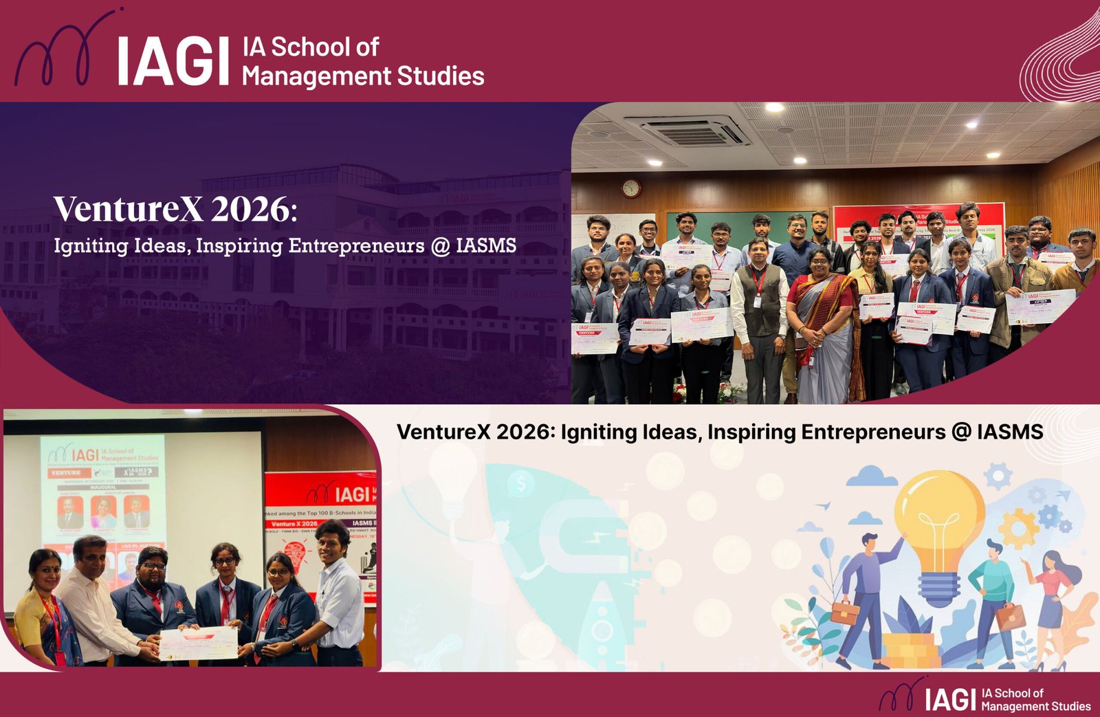 VentureX 2026 entrepreneurship event at IASMS with student startup participation