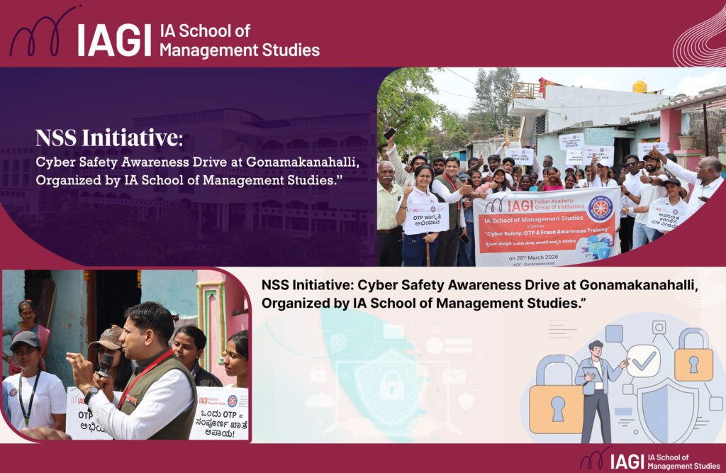 IASMS NSS students conducting cyber safety awareness drive in Gonamakanahalli village