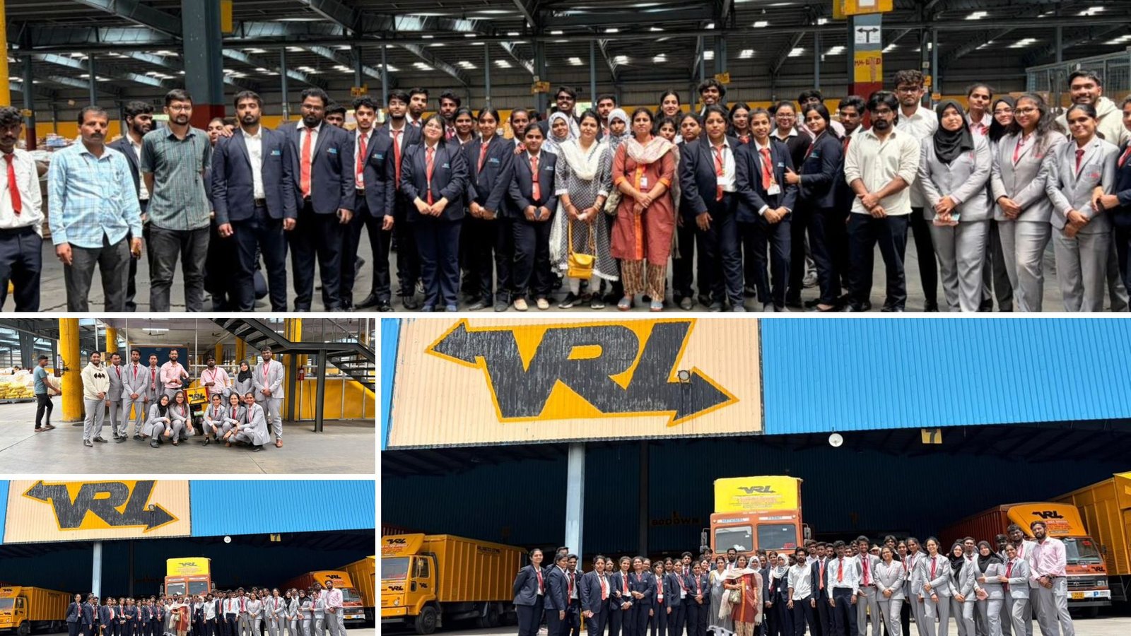 IASMS students during industrial visit to VRL Logistics Limited in Bengaluru, learning logistics and supply chain operations