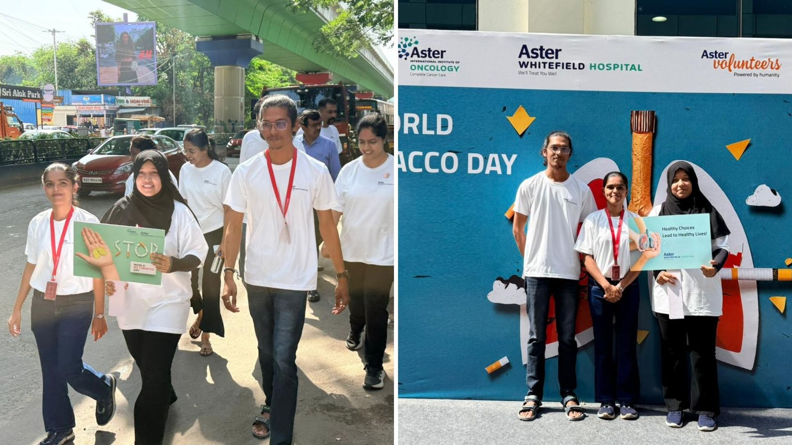 Participants taking part in a walkathon to promote awareness on World No Tobacco Day